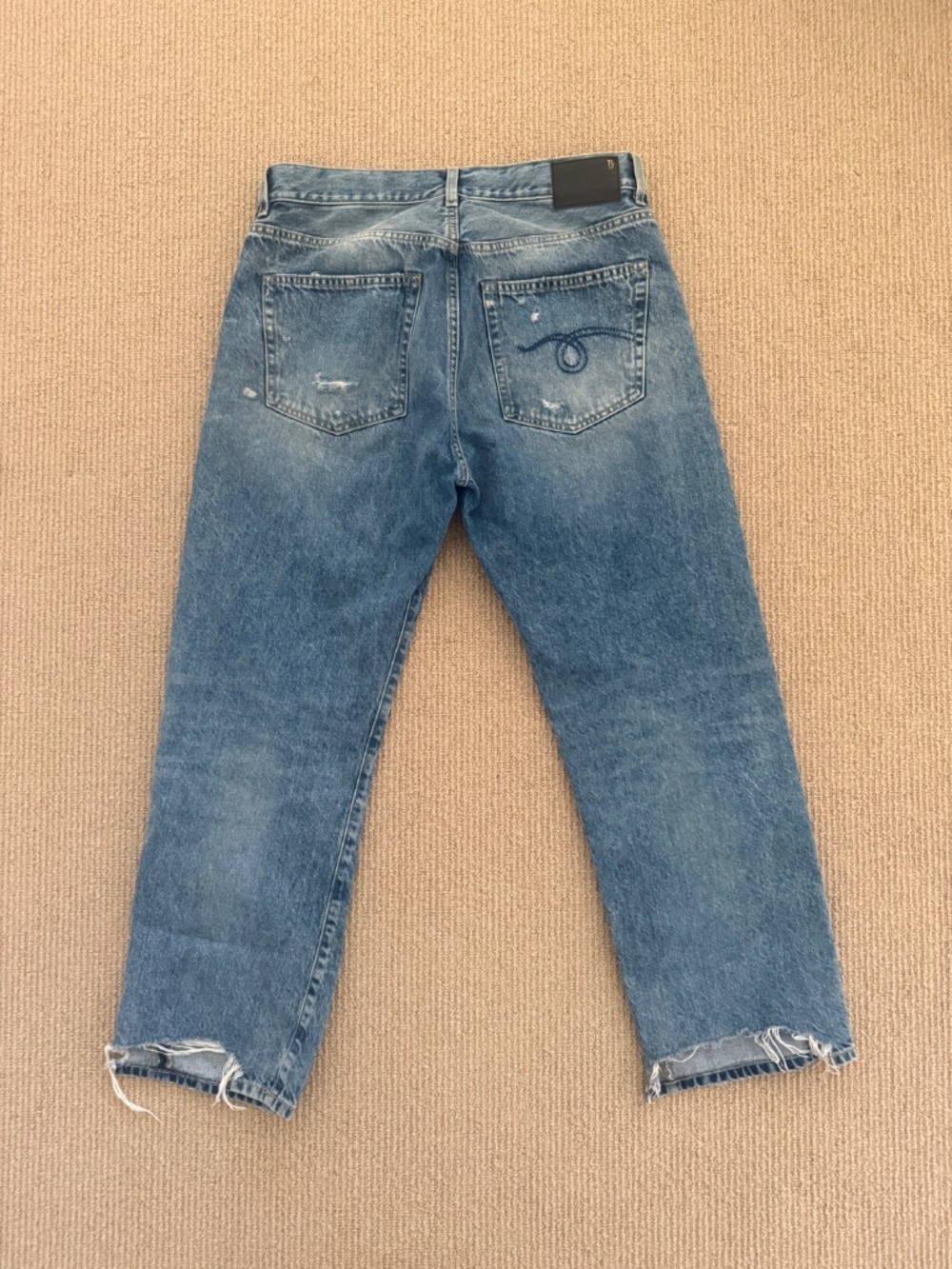 R13 Boyfriend Jeans in BAIN W/ RIPS - SZ 28 - Picture 12 of 13
